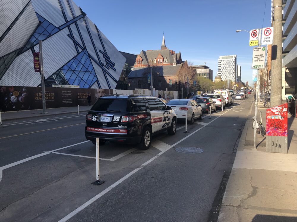 Bicycle Lane on Bloor Street in Toronto